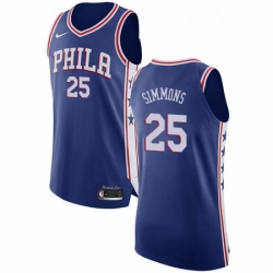 Youth Nike Philadelphia 76ers 25 Ben Simmons Authentic Blue Road NBA Jersey Icon Edition