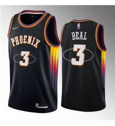 Men Phoenix Suns 3 Bradley Beal Black Statement Edition Stitched Basketball Jersey