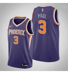 Men Phoenix Suns Chris Paul 3 2020-21 Association Edition Purple Jersey