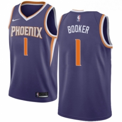 Womens Nike Phoenix Suns 1 Devin Booker Swingman Purple Road NBA Jersey Icon Edition