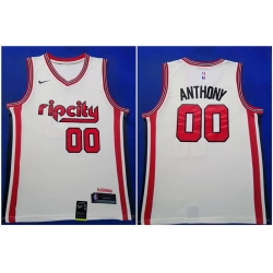 Blazers 00 Carmelo Anthony White Red 2019 20 Nike Swingman Jersey