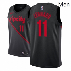 Men NBA 2018 19 Portland Trail Blazers 11 Meyers Leonard City Edition Black Jersey 