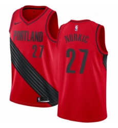 Mens Nike Portland Trail Blazers 27 Jusuf Nurkic Swingman Red Alternate NBA Jersey Statement Edition