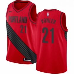Womens Nike Portland Trail Blazers 21 Noah Vonleh Swingman Red Alternate NBA Jersey Statement Edition