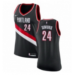 Womens Nike Portland Trail Blazers 24 Anfernee Simons Authentic Black NBA Jersey Icon Edition 