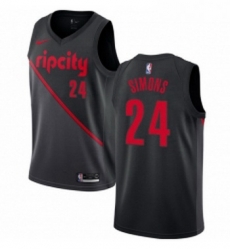 Womens Nike Portland Trail Blazers 24 Anfernee Simons Swingman Black NBA Jersey 2018 19 City Edition 