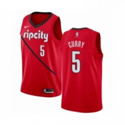 Womens Nike Portland Trail Blazers 5 Seth Curry Red Swingman Jersey Earned Edition 