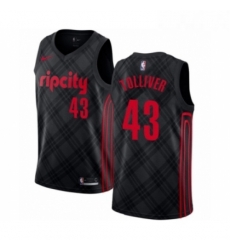 Womens Portland Trail Blazers 43 Anthony Tolliver Swingman Black Basketball Jersey City Edition 