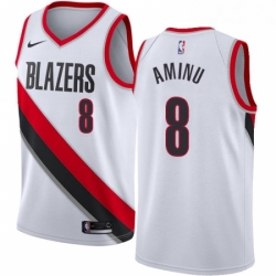 Youth Nike Portland Trail Blazers 8 Al Farouq Aminu Swingman White Home NBA Jersey Association Edition