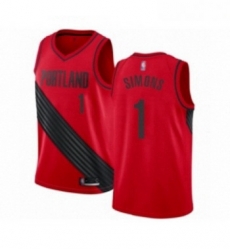 Youth Portland Trail Blazers 1 Anfernee Simons Swingman Red Basketball Jersey Statement Edition 