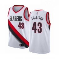 Youth Portland Trail Blazers 43 Anthony Tolliver Swingman White Basketball Jersey Association Edition 