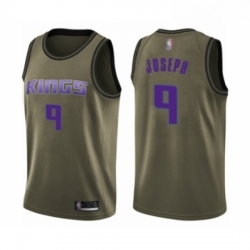 Mens Sacramento Kings 9 Cory Joseph Swingman Green Salute to Service Basketball Jersey 