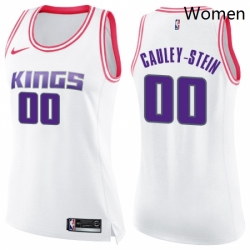 Womens Nike Sacramento Kings 0 Willie Cauley Stein Swingman WhitePink Fashion NBA Jersey 