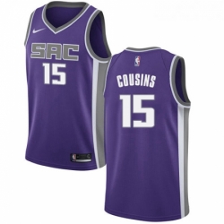 Womens Nike Sacramento Kings 15 DeMarcus Cousins Authentic Purple Road NBA Jersey Icon Edition