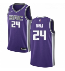 Womens Nike Sacramento Kings 24 Buddy Hield Authentic Purple Road NBA Jersey Icon Edition