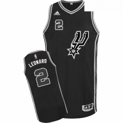 Mens Adidas San Antonio Spurs 2 Kawhi Leonard Swingman Black New Road NBA Jersey