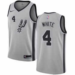 Womens Nike San Antonio Spurs 4 Derrick White Authentic Silver Alternate NBA Jersey Statement Edition 