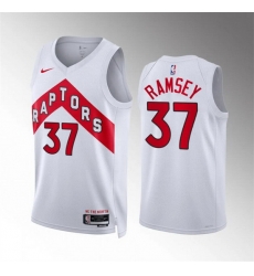 Men Toronto Raptors 37 Jahmi 27us Ramsey White Association Edition Stitched Basketball Jersey