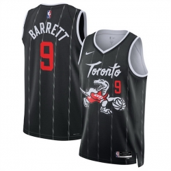 Men Toronto Raptors 9 RJ Barrett Black 2025 26 City Edition Stitched Basketball Jersey