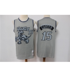 Men Toronto Raptors Vince Carter 15 Gray Hardwood Classic Michell&Ness Limited Jersey