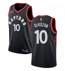 Mens Nike Toronto Raptors 10 DeMar DeRozan Swingman Black Alternate NBA Jersey Statement Edition