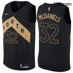 Womens Nike Toronto Raptors 32 KJ McDaniels Swingman Black NBA Jersey City Edition 