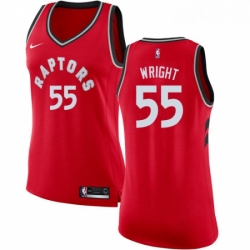 Womens Nike Toronto Raptors 55 Delon Wright Swingman Red Road NBA Jersey Icon Edition