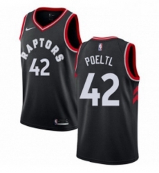 Youth Nike Toronto Raptors 42 Jakob Poeltl Swingman Black Alternate NBA Jersey Statement Edition