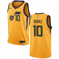 Mens Nike Utah Jazz 10 Alec Burks Authentic Gold NBA Jersey Statement Edition