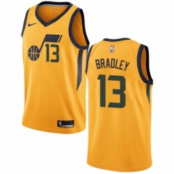 Mens Nike Utah Jazz 13 Tony Bradley Swingman Gold NBA Jersey Statement Edition 