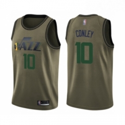 Youth Utah Jazz 10 Mike Conley Swingman Green Salute to Service Basketball Jersey 