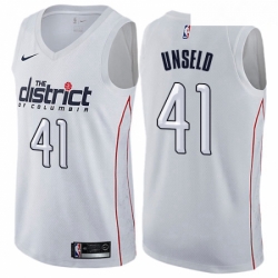 Mens Nike Washington Wizards 41 Wes Unseld Authentic White NBA Jersey City Edition