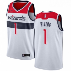 Womens Nike Washington Wizards 1 Austin Rivers Authentic White NBA Jersey Association Edition 