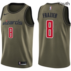 Youth Nike Washington Wizards 8 Tim Frazier Swingman Green Salute to Service NBA Jersey 