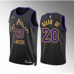 Men Los Angeles Lakers 20 Harry Giles Iii Black 2023 24 City Edition Stitched Basketball Jersey