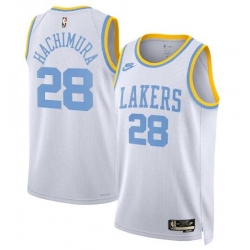 Men Los Angeles Lakers Rui Hachimura #28 White Stitched City Edition NBA Jersey