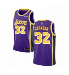 Womens Los Angeles Lakers 32 Magic Johnson Authentic Purple Basketball Jerseys Icon Edition