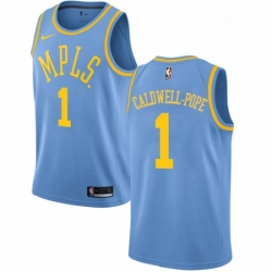 Womens Nike Los Angeles Lakers 1 Kentavious Caldwell Pope Authentic Blue Hardwood Classics NBA Jersey 