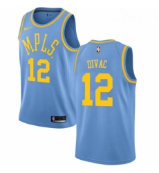 Womens Nike Los Angeles Lakers 12 Vlade Divac Authentic Blue Hardwood Classics NBA Jersey