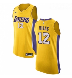 Womens Nike Los Angeles Lakers 12 Vlade Divac Authentic Gold Home NBA Jersey Icon Edition