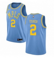 Womens Nike Los Angeles Lakers 2 Derek Fisher Swingman Blue Hardwood Classics NBA Jersey 