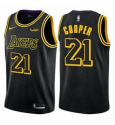 Womens Nike Los Angeles Lakers 21 Michael Cooper Swingman Black NBA Jersey City Edition