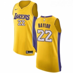 Womens Nike Los Angeles Lakers 22 Elgin Baylor Authentic Gold Home NBA Jersey Icon Edition