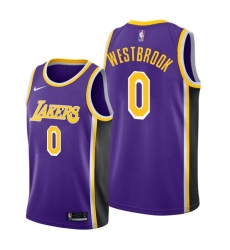 Youth Lakers Russell Westbrook 2021 trade purple statement edition jersey