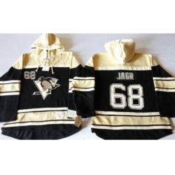 Pittsburgh Penguins #68 Jaromir Jagr Black Sawyer Hooded Sweatshirt Stitched NHL Jersey