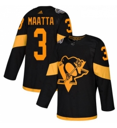 Youth Adidas Pittsburgh Penguins 3 Olli Maatta Black Authentic 2019 Stadium Series Stitched NHL Jersey 