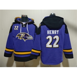Men Baltimore Ravens 22 Derrick Henry Ageless Must Have Lace Up Pullover Hoodie
