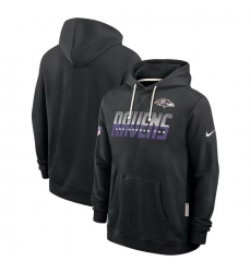 Men Baltimore Ravens Black Sideline Standard Issue Top Prospect Dri FIT Hoodie Men Baltimore Ravens Black Sideline Standard Issue Top Prospect Dri FIT Hoodie