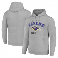 Men Baltimore Ravens Grey Pullover Hoodie