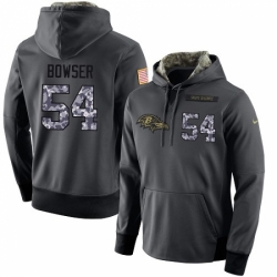 NFL Mens Nike Baltimore Ravens 54 Tyus Bowser Stitched Black Anthracite Salute to Service Player Performance Hoodie